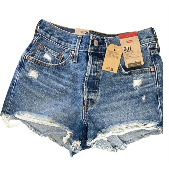 Levi's Pants - NWT Levi's Women's 501 Shorts Original Fargo Stop Size 24 Blue Jean 563270324